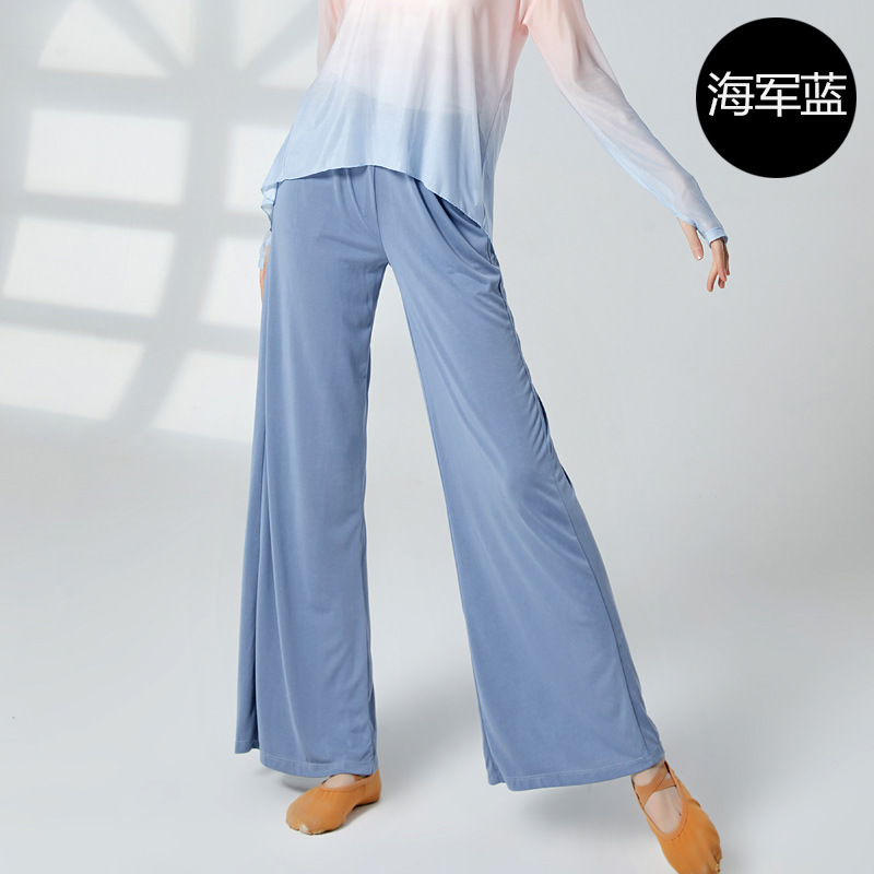 Picture of Dancing Pants Female Adult Training Pants Straight Leg Wide Leg Pants Classical Body Yoga Clothing Modern Dance High Waist Long Pants