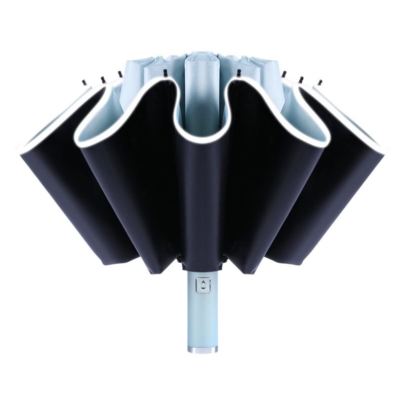 Full Automatic Large Folding Reverse Umbrella Wholesale Sunny and Rainy Dual-use Black Umbrella Sunscreen UV Umbrella Gift Umbrella