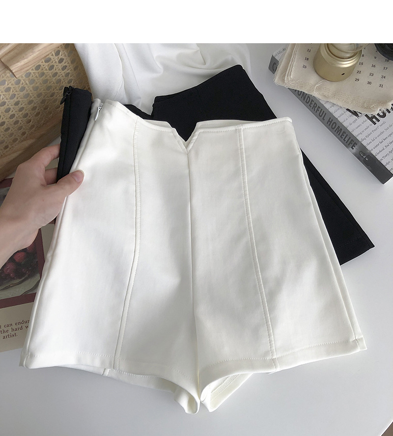Picture of 2023 Summer New High Waist White Bottoming Shorts Women's Outer Wear Small Women's Internet Popular Slim-Tinted Abdominal Anti-Light