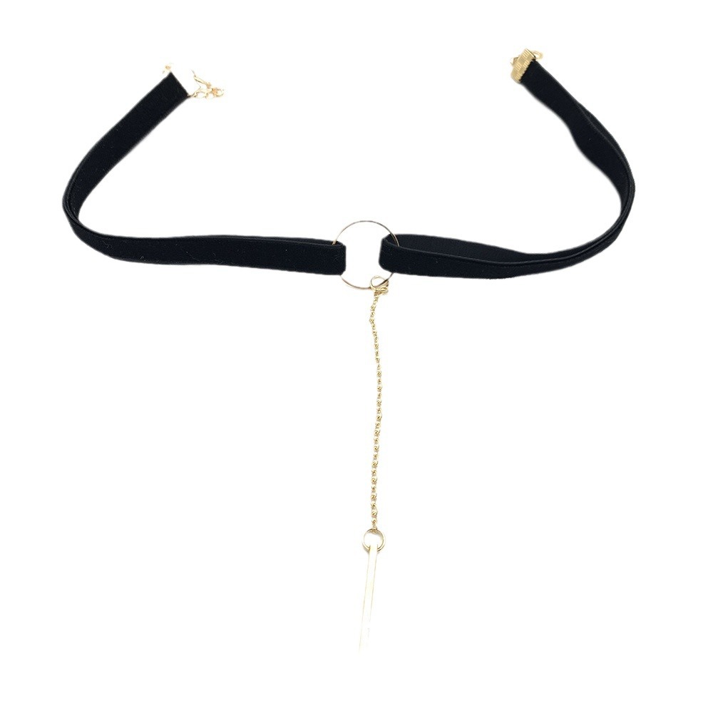 Picture of European and American foreign trade CHOKER square stick pendant Harajuku vintage lace velvet belt short necklace collar AliExpress hot sale