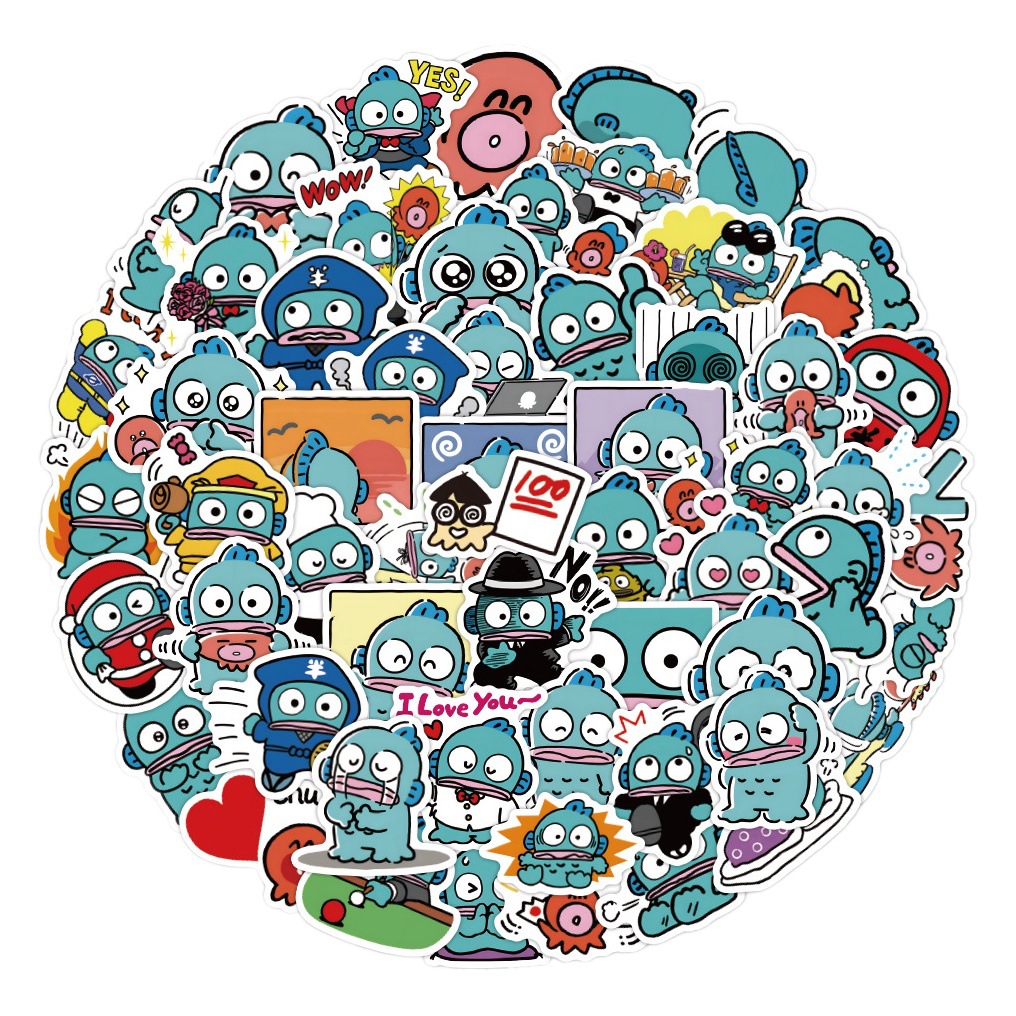 60 cartoon octopus Journal stickers creative facial expression bag stickers luggage phone case refrigerator small stickers decoration