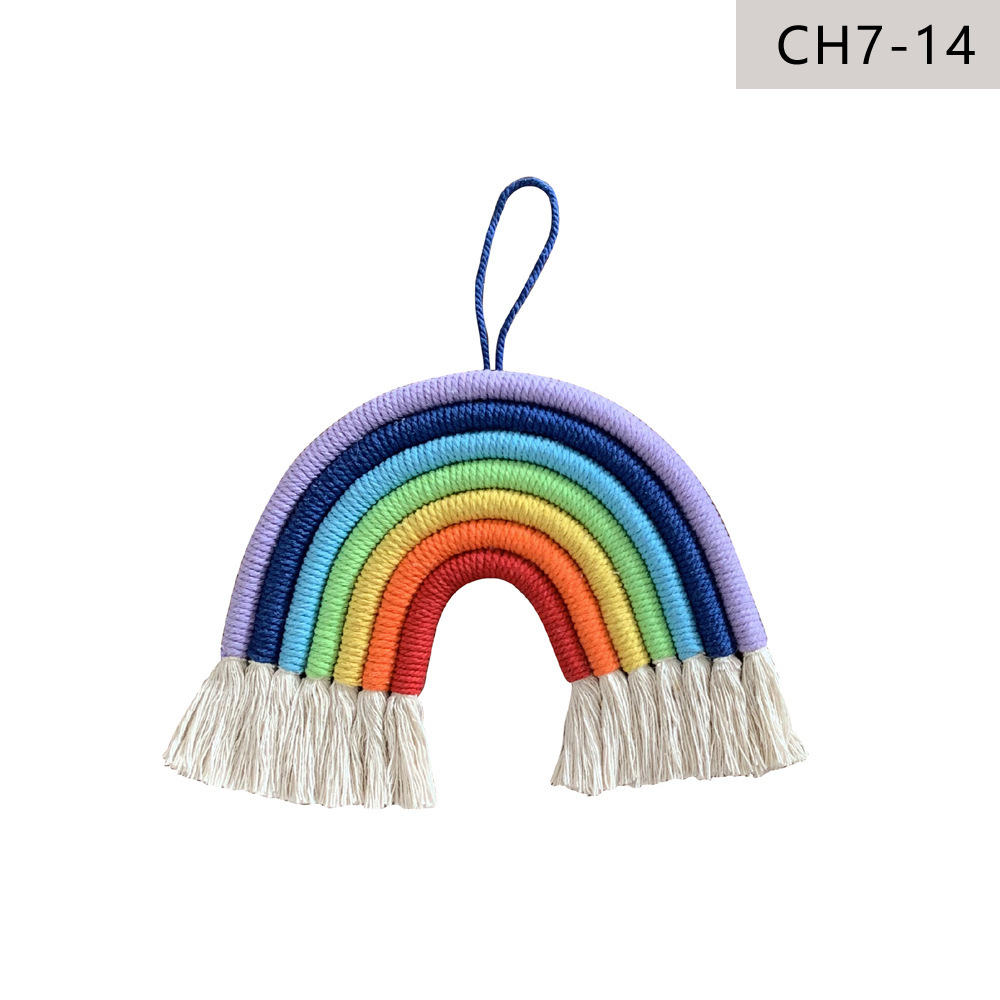 Picture of Rainbow Decoration Ins Unicorn Pendant Home Kidsren's Room Decoration Pendant Hand-Woven Rainbow Pendant Wall Decoration