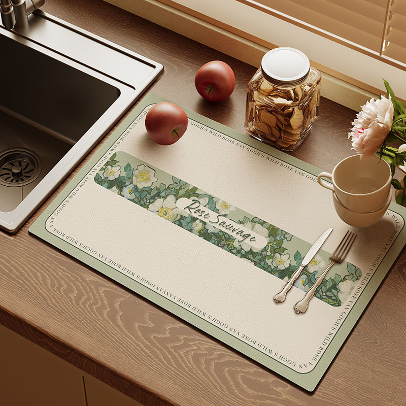 Table Top Drain Pad High Color Value Diatom Mud Absorbent Pad Kitchen Wash Desk Sink Dish Bowl Chopsticks Desktop Pad Dishes