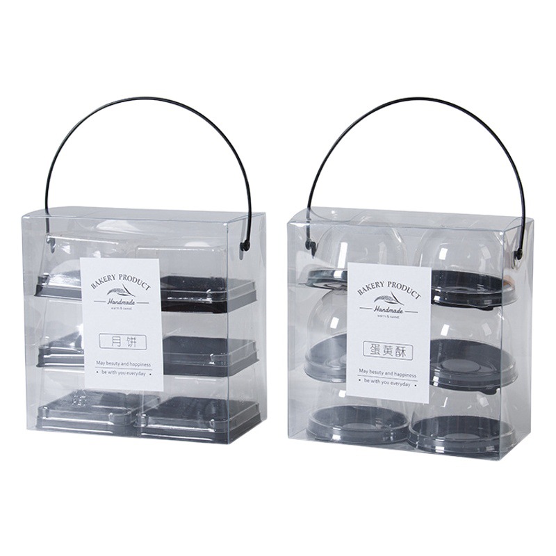 Transparent Portable Box Cookie Cookie Ear Coffee Packaging Box Snowflake Crisp Packaging Transparent Box Baking Packaging Box