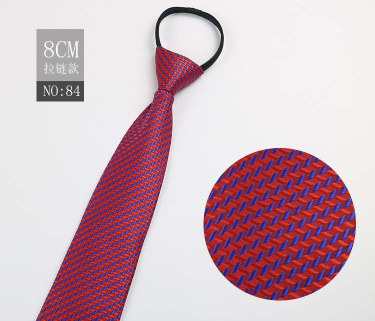 Picture of Factory Black Men's Tie Striped Blue Business Tie Lazy People Knot Free Zipper Tie in stock Wholesale