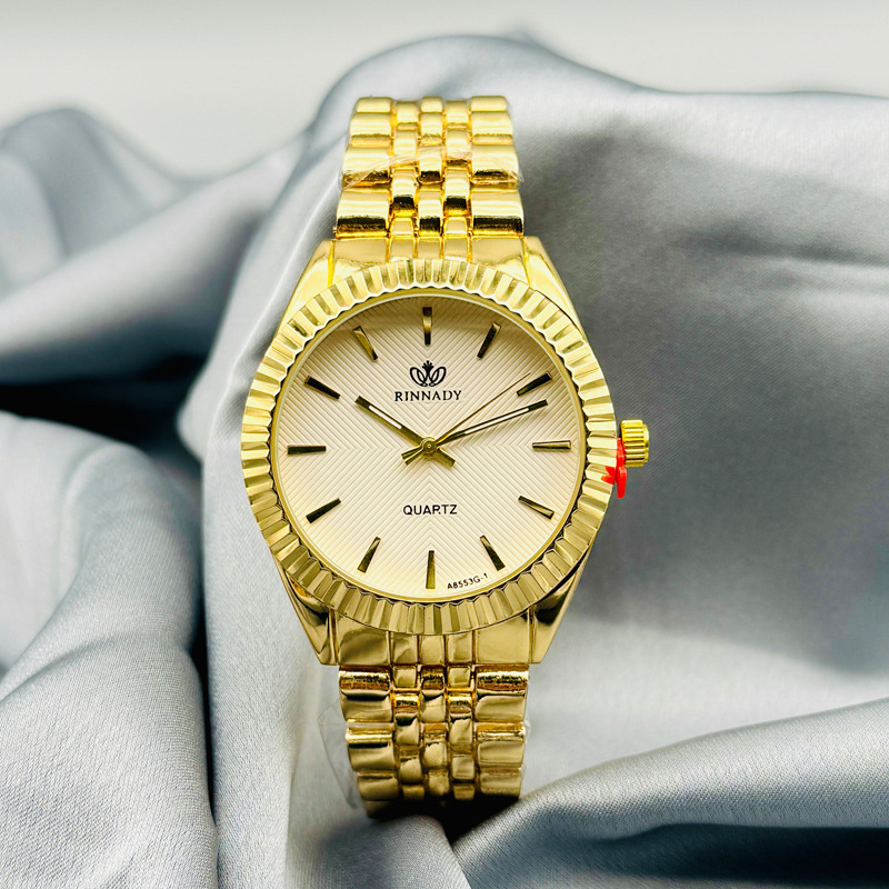 Laojia Classic Fashion Business Light Luxury Men's Watch Couple's Watch Pointer Scale Round Large Dial Quartz Watch