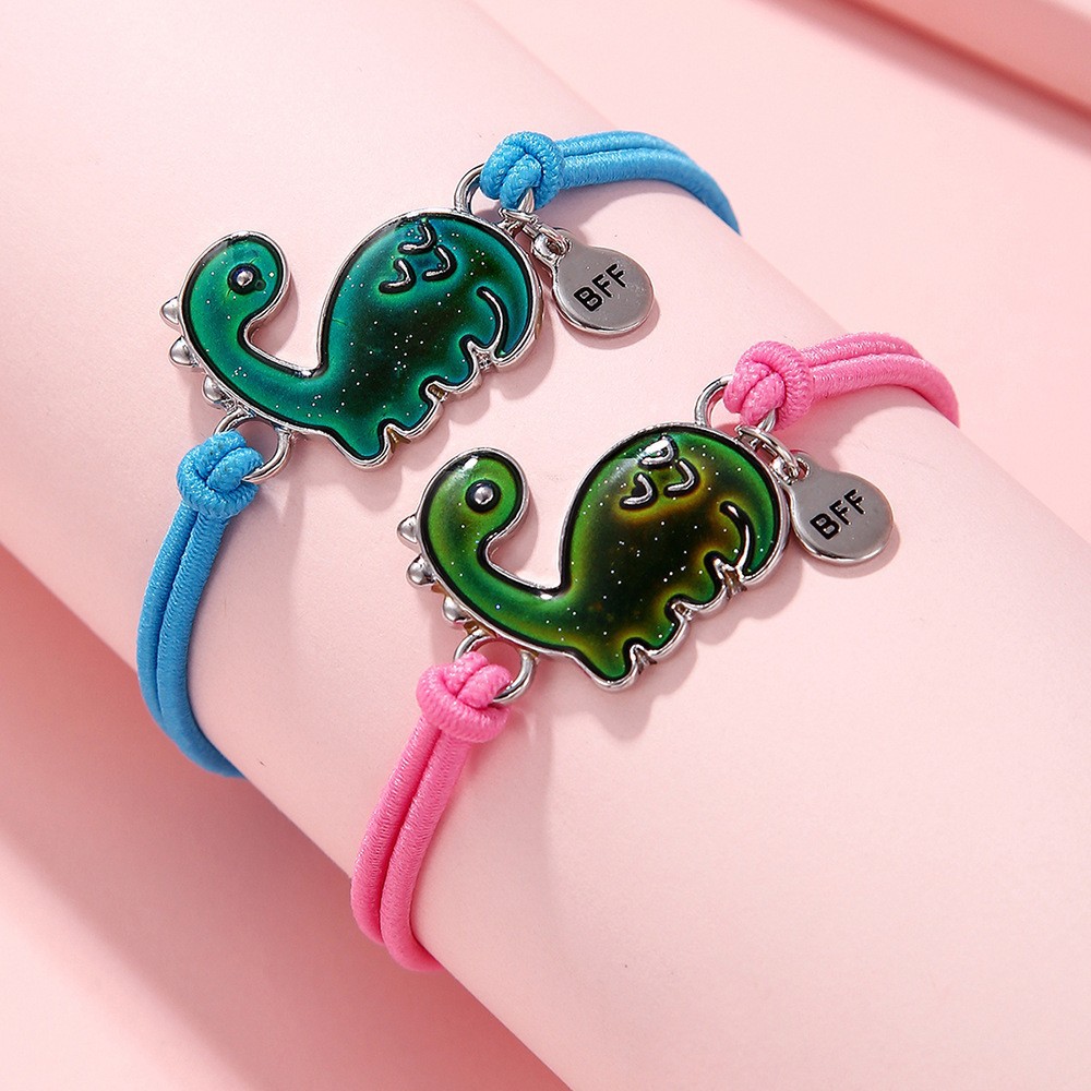 Cross-border Children's Bracelet Temperature-sensitive Color-changing Jewelry Girl's Butterfly BFF Good Friend Cute Jewelry Hair Rope