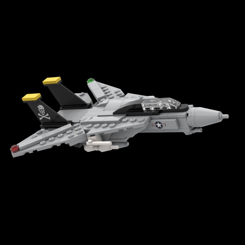 MOC-32402 compatible with Lego mini F-14 Tomcat aircraft Movable Wing building blocks assembled toy model