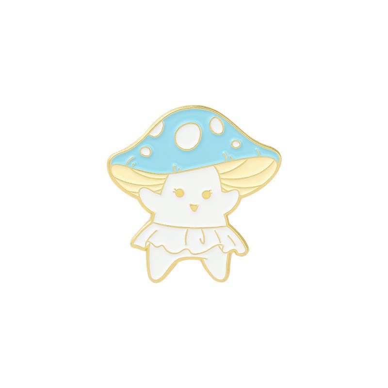 Picture of Cartoon cute 21 mushroom suit mushroom man and frog alloy brooch suit cute anti-light badge