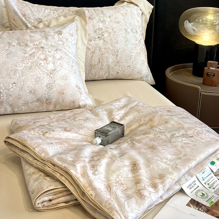 Picture of 2025 New Summer Fresh Summer Quilter Four-piece Light Luxury High-end Tencel Cool Summer Quilter Ice Silk Air Conditioned Quilter