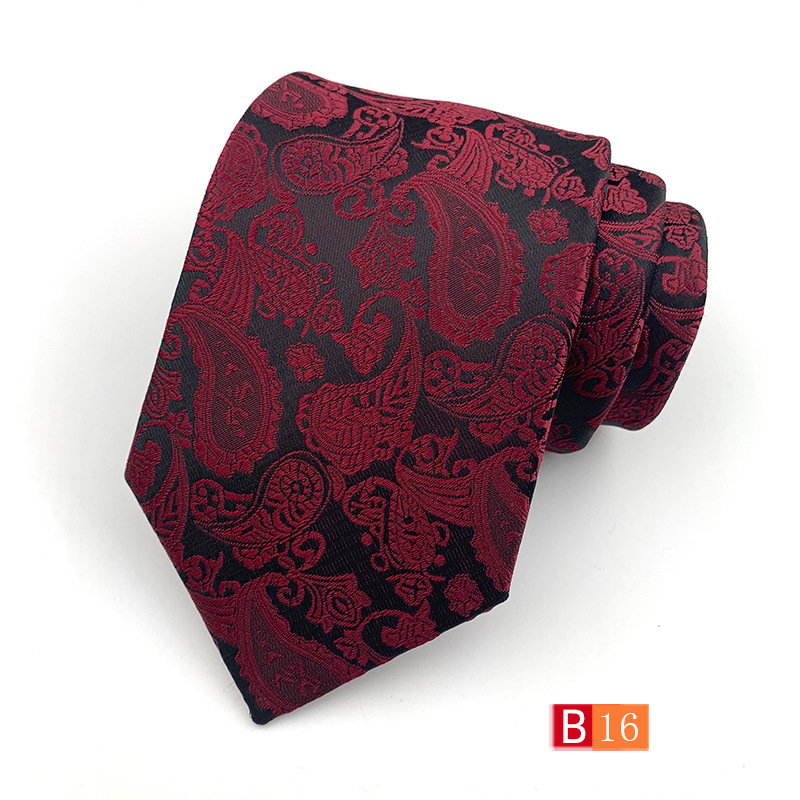 Picture of Tie Men's Polyester Jacquard Fabric Tie Cashew Flower Paisley 18 Color Men's Tie Factory Wholesale