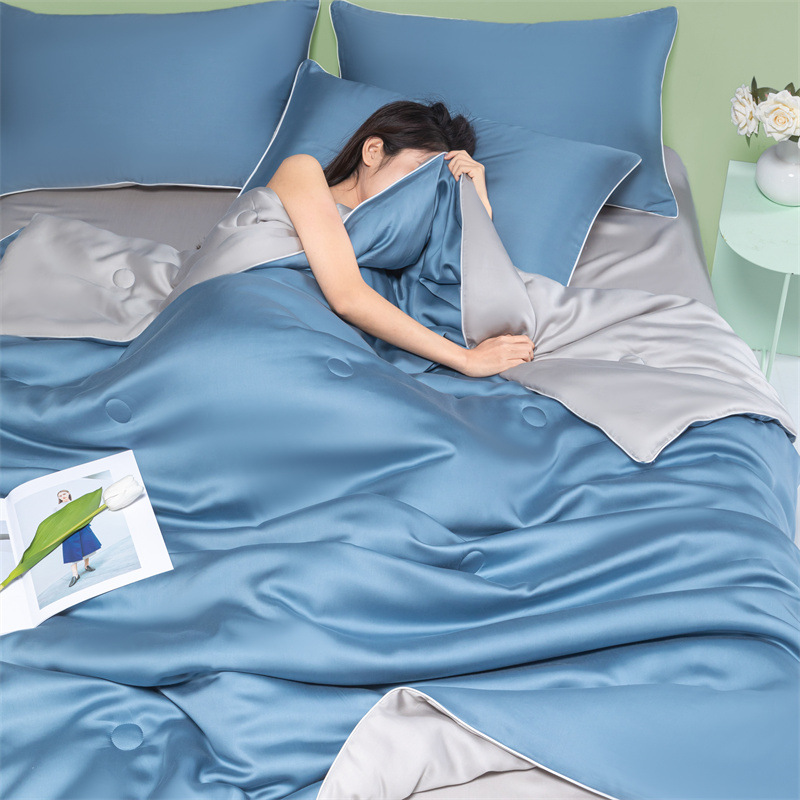 Picture of Class A Washing Ice Silk Embroidery Summer Quilt Four-Piece Set Air-Conditioned Quilt Sleeps Naked Summer Cool Quilt