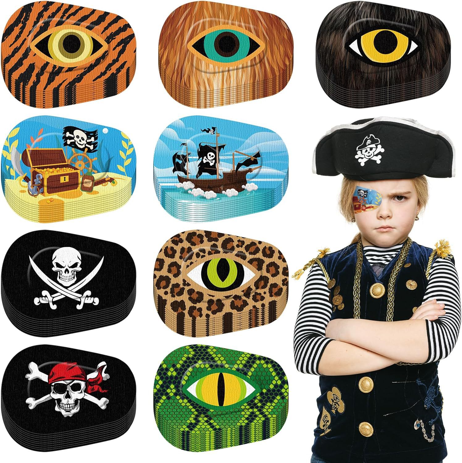 Picture of Amblyopia shading eye patch full cover children strabismus correction training single-eye shielding single-eye mask glasses mask eye patch
