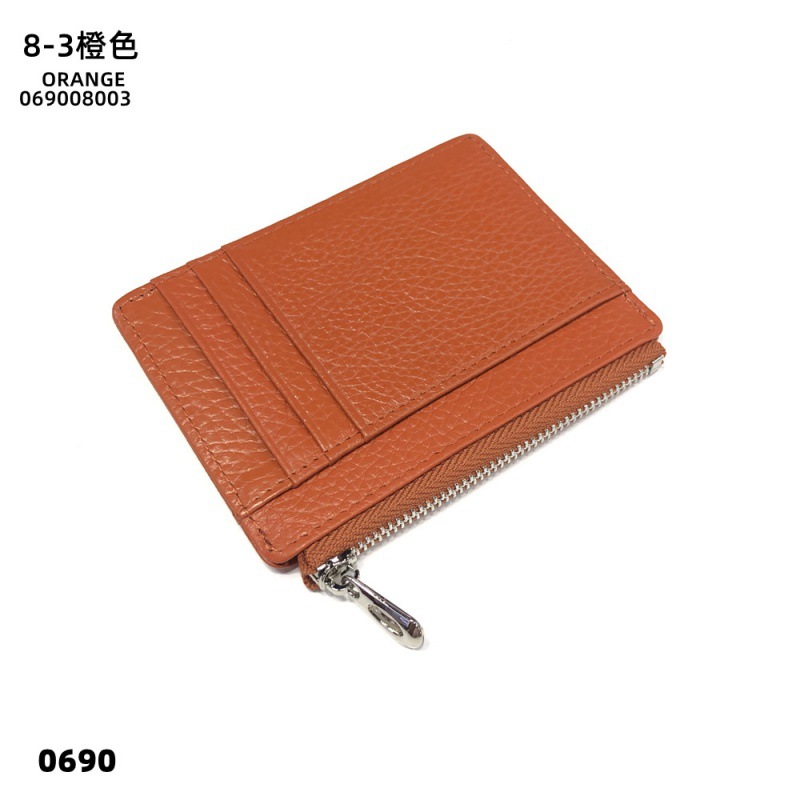 Picture of Ultra-thin Genuine Leather Zipper Coin Purse Card Holder Fashionable Large Capacity Double-sided Bank Card Id Card Holder Leather Card Holder
