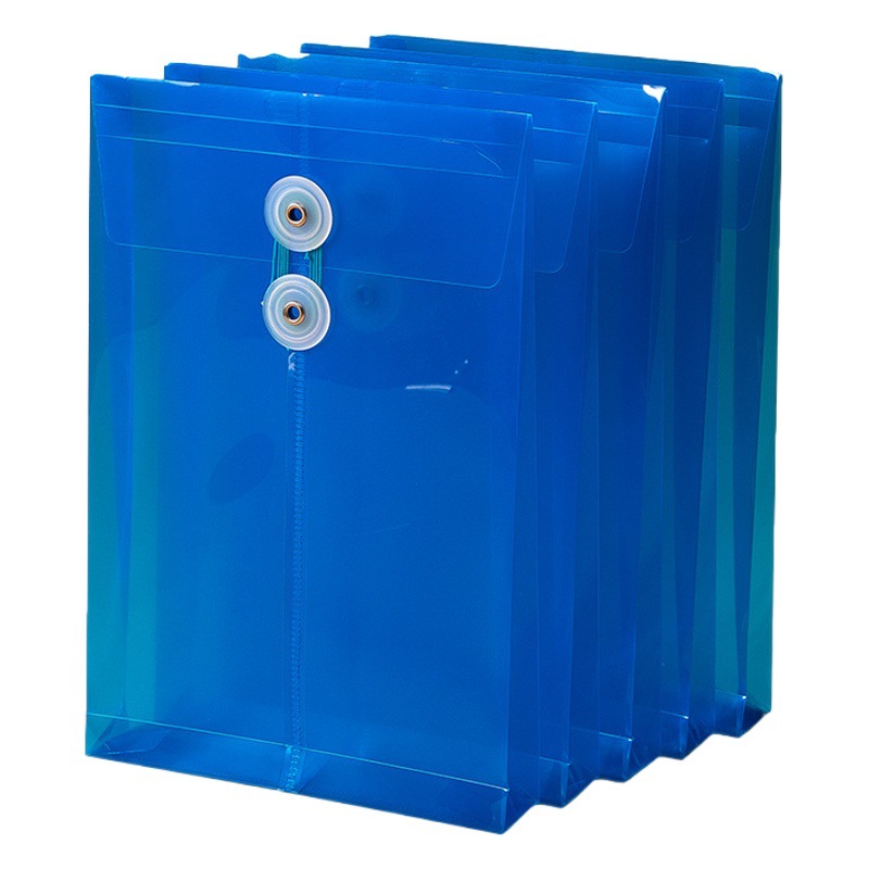 Thickened A4 File Bag Plastic Transparent Large Capacity Rope Storage Bag Office Supplies Printing