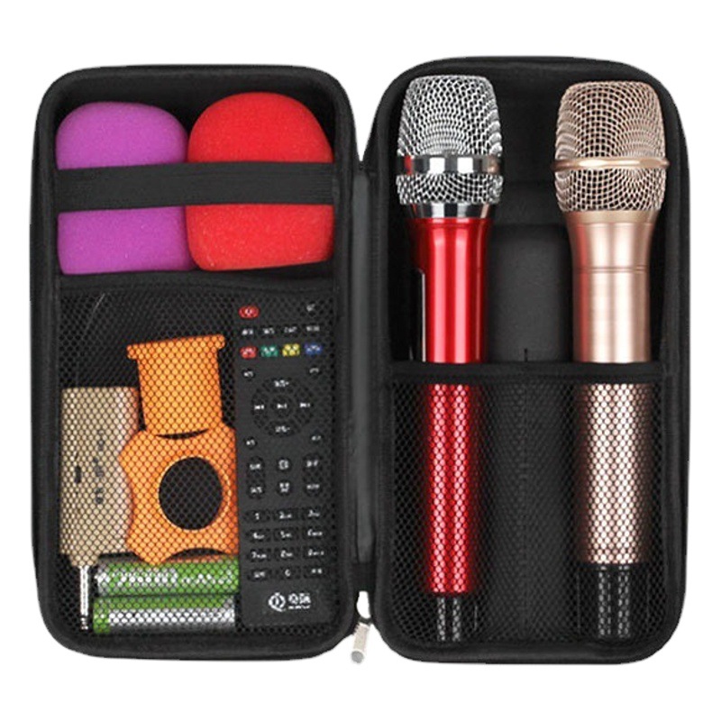 Microphone Storage Bag One-to-Two Wireless Microphone eva Bag Shockproof Drop-proof Zipper Bag Wireless Microphone Storage Bag