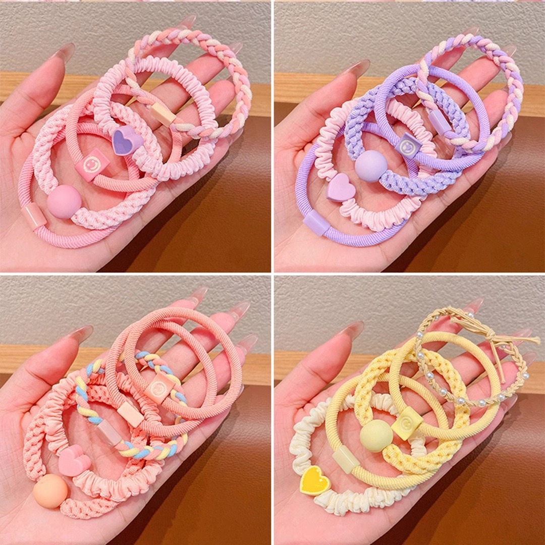 Colorful Large Circle Children's Rubber Band Does Not Hit Girls' Hair Rope Korean Baby Hair Accessories Hair Band Tie Hair Rubber Band