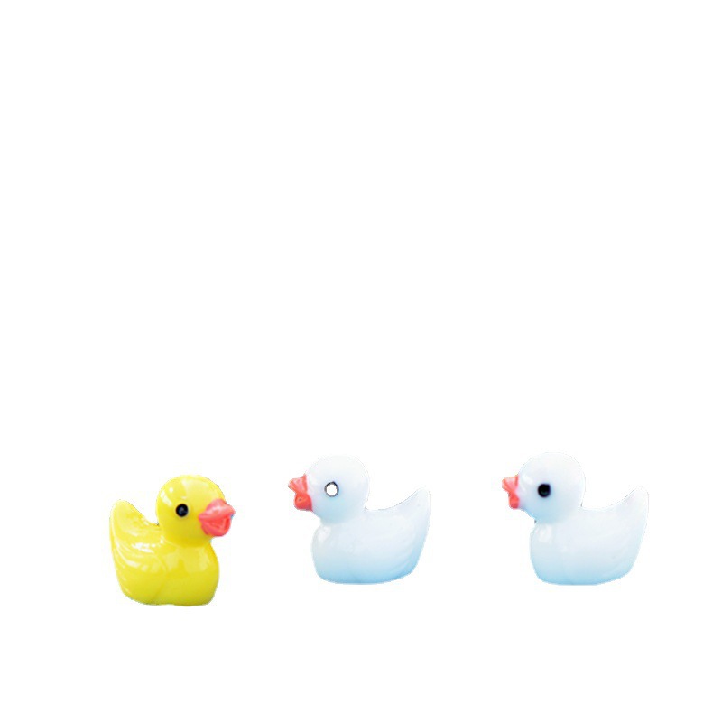 Picture of Little Yellow Duck doll pendant Moss micro landscape decoration creative ornaments mini little duck resin crafts