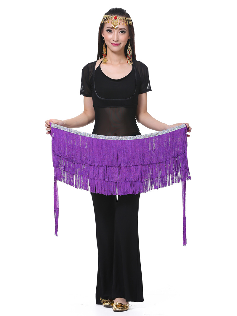 Picture of Dancer three-layer tassel waist chain belly dance waist chain belly dance tassel hip towel tassel belt wholesale