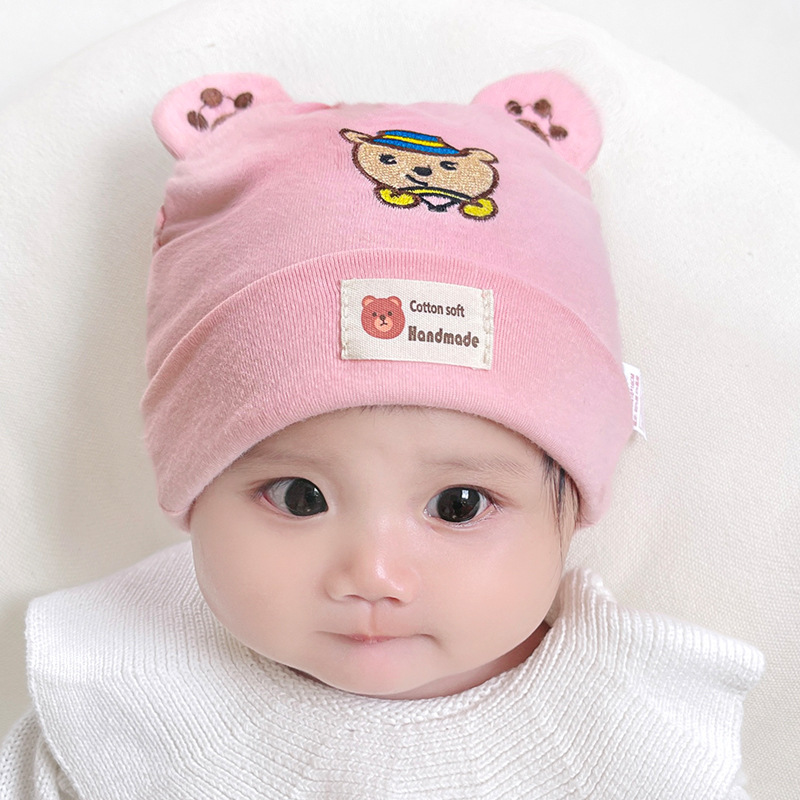 Picture of Katu Bear Infant Hat Spring & Fall 3-6-12 Months Male and Female Baby Pullover Hat Cotton 100-Day Sleeping Hat