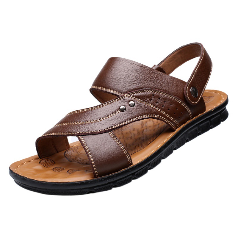 2025 summer new men's sandals men's leather beach shoes cross-border casual men's shoes fashion slippers wholesale