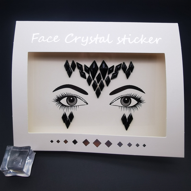 Picture of Internet Celebrity DIY Face Stickers, Eyebrow Stickers, Acrylic Accessories, Colorfulful Forehead Decoration, Masquerade Face Rhinestone Stickers