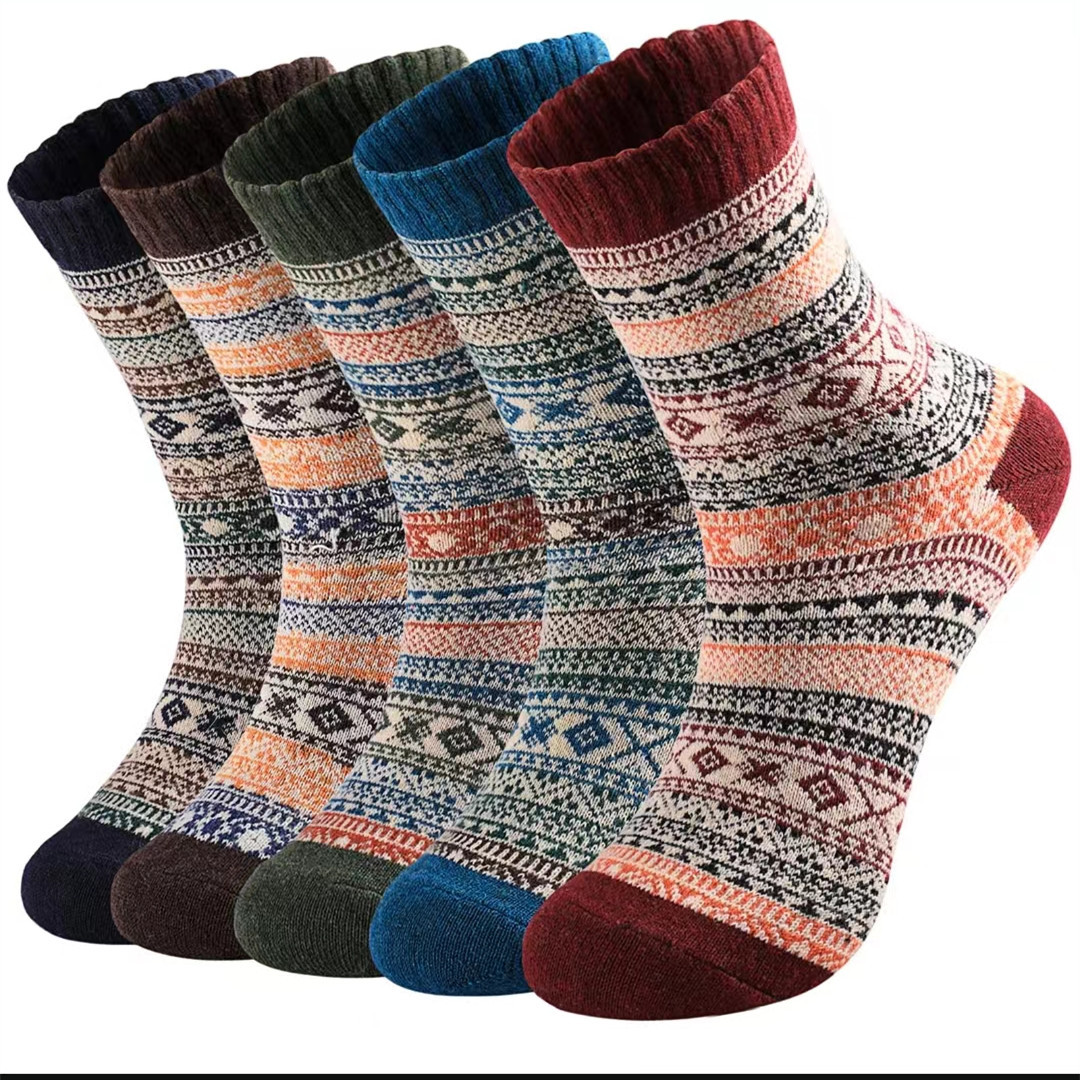 Cross-Border Socks Autumn and Winter New Double-Way Retro Rabbit Wool Socks Men's Ethnic Style Warm Socks Wool Socks Socks