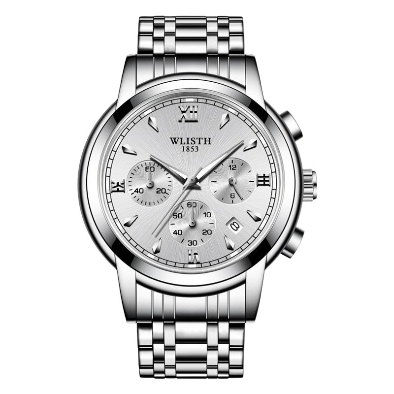 WALIS Men's Watch Steel Band Watch Men's Business Watch Waterproof Multifunctional Watch Calendar Men's Watch Wholesale