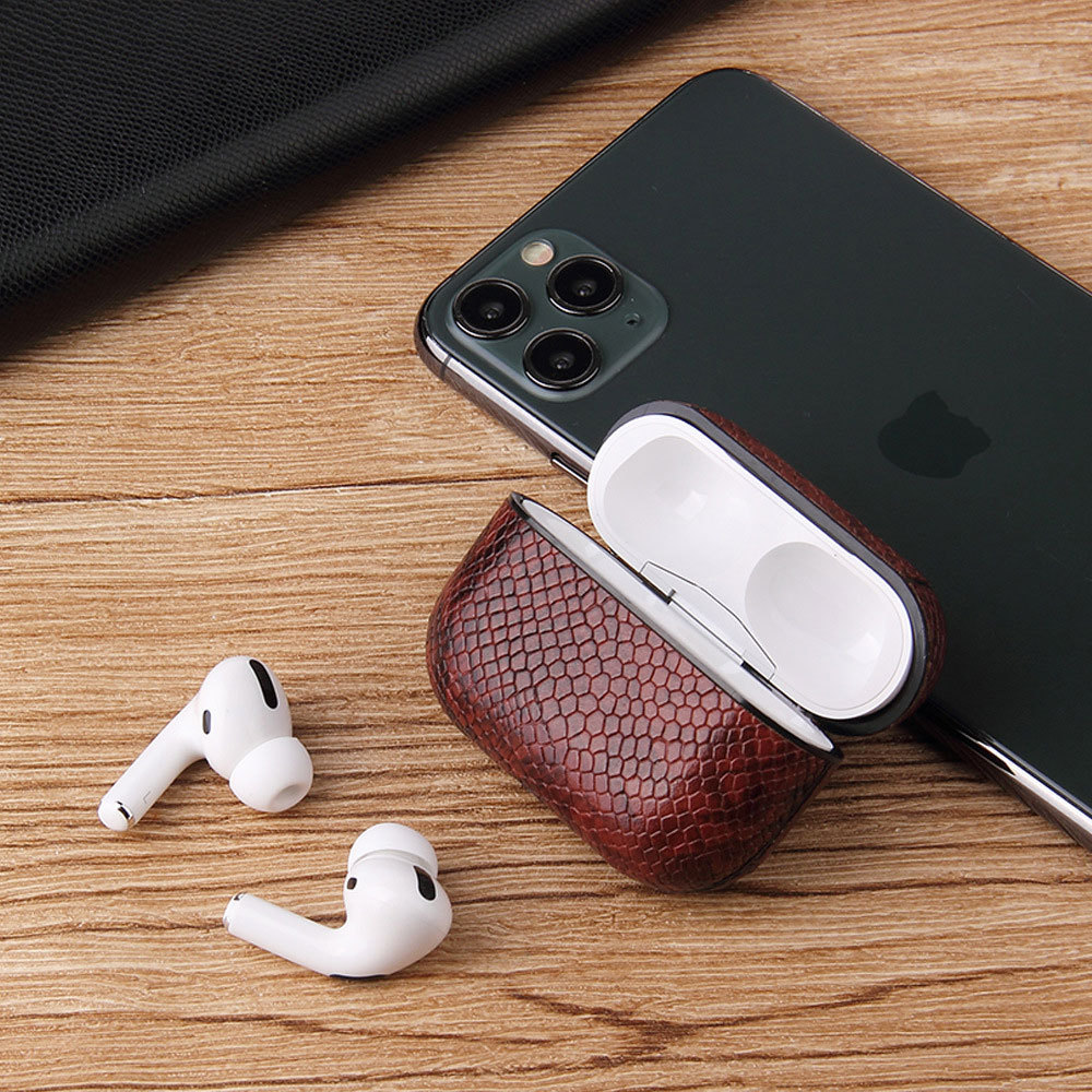 Picture of Cross-border trend PU leather wireless Bluetooth earphone case protective cover fashion drop-resistant suitable for Apple Airpod