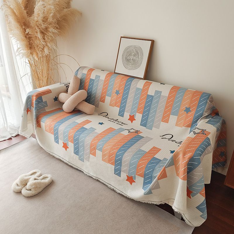 Breathable Nordic Style Simple Sofa Cover, Durable Full-Cover Sofa Cover, Versatile and Not Stuffy, Suitable for All Seasons, Geometric Pattern