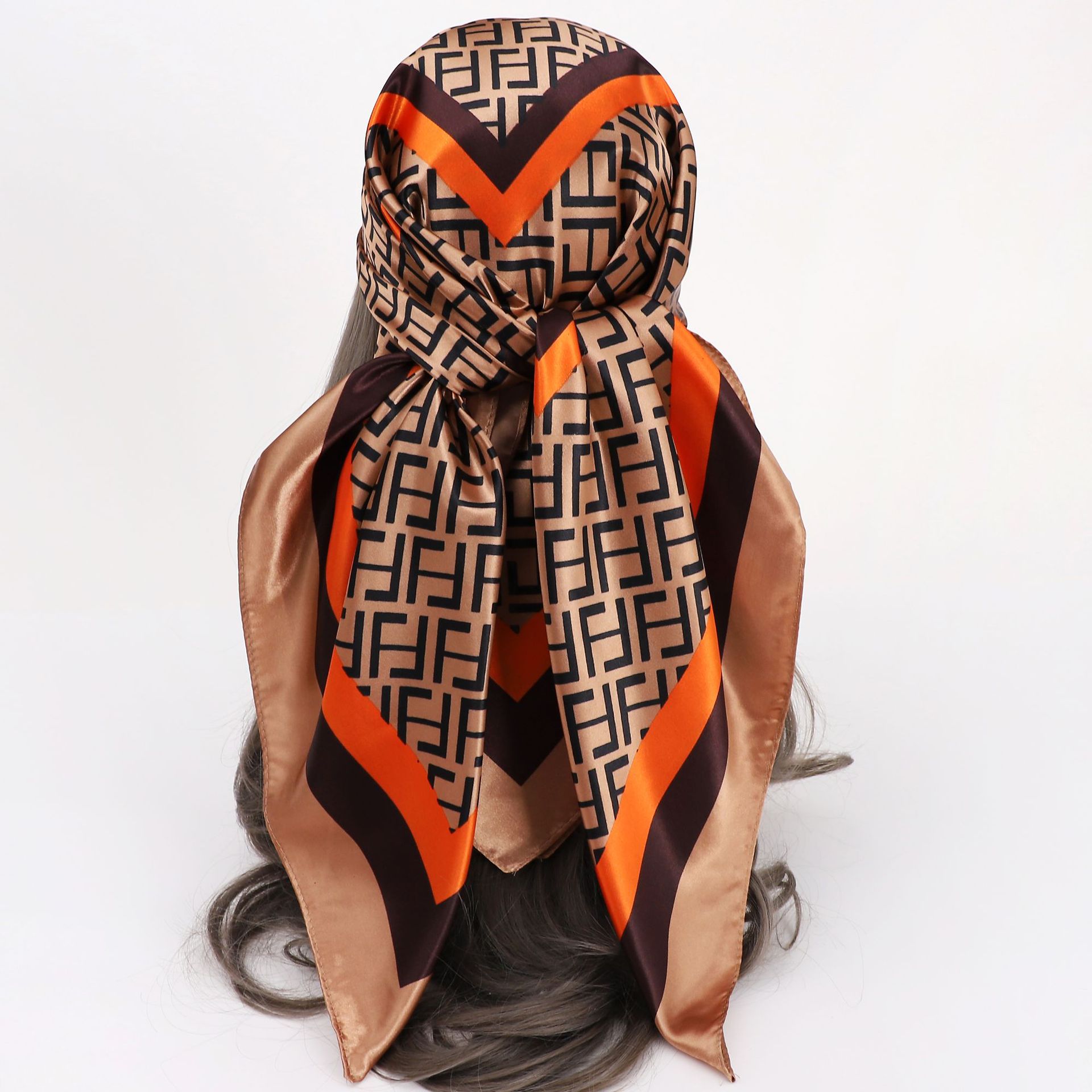 Picture of Simulated Silk Scarf Women's Headscarf 90*90cm Square Scarf Pattern Scarf Shawl European and American Cross-Border Scarf Wholesale
