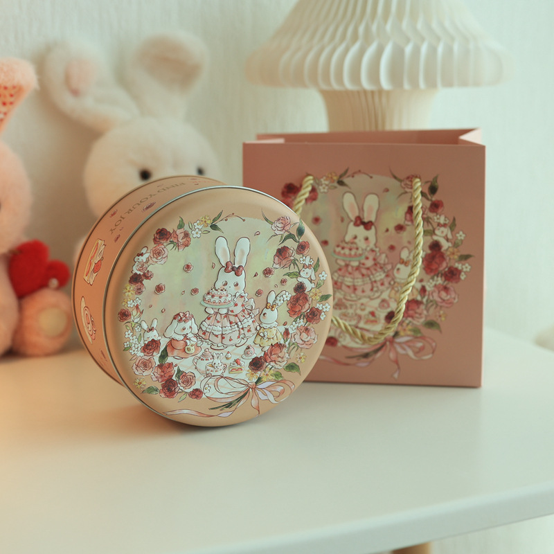Picture of Factory direct ins marble medium cookies candy round tinplate box packaging box candy box