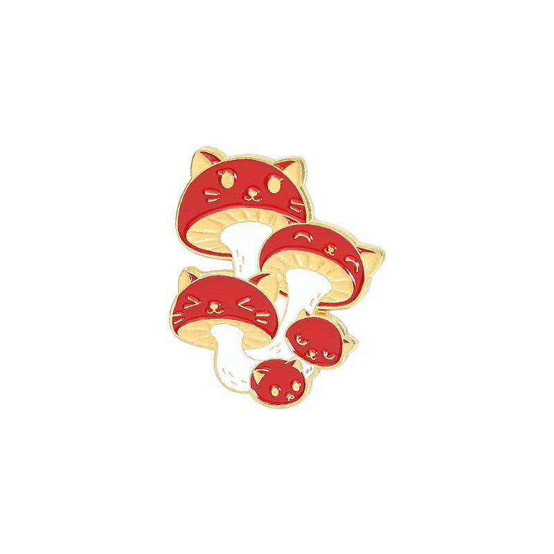 Picture of Cartoon cute 21 mushroom suit mushroom man and frog alloy brooch suit cute anti-light badge