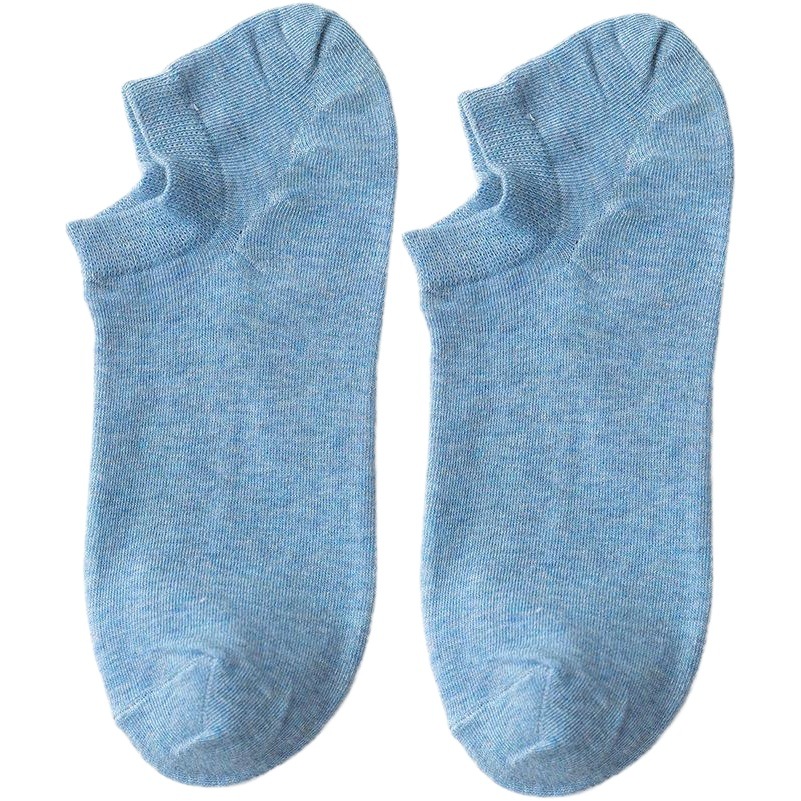 Summer Breathable Sweat-Absorbing Solid Color Anti-Dropping Boat Socks Low-side Cotton Yuanbao Socks Simple Shallow Mouth Men's Socks