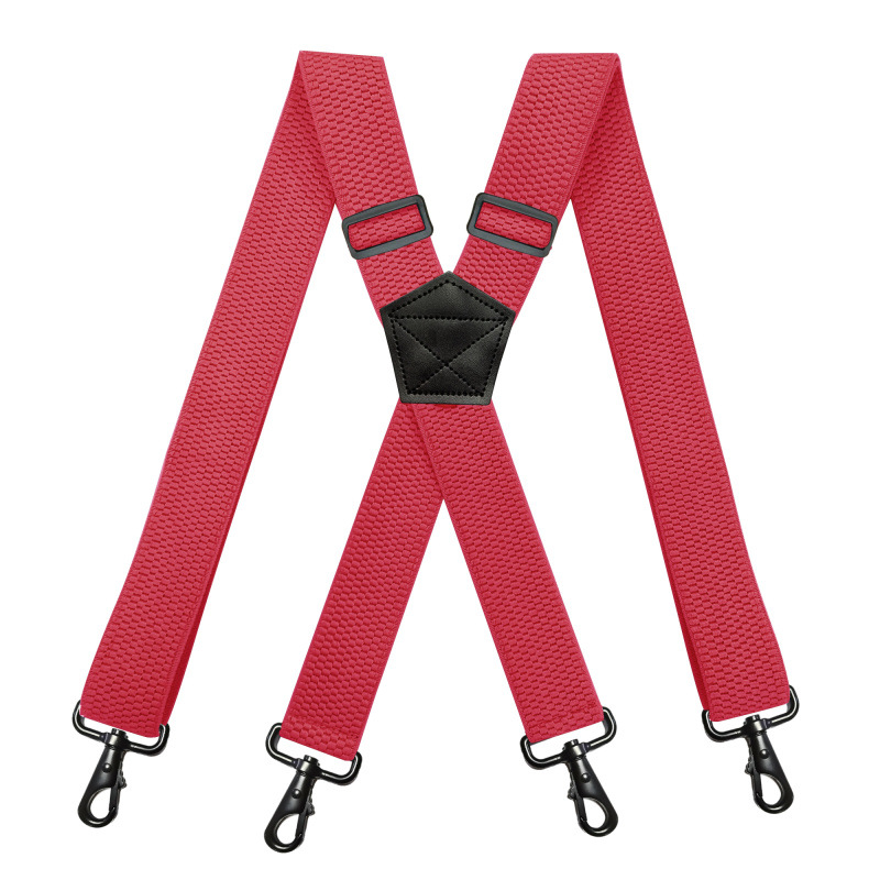 Picture of Cross-Border Supply Adult Men's 4-Clip Suspenders 3.8cm X-Type Corn Pattern Elastic Suspenders Black Hook Buckle in Stock