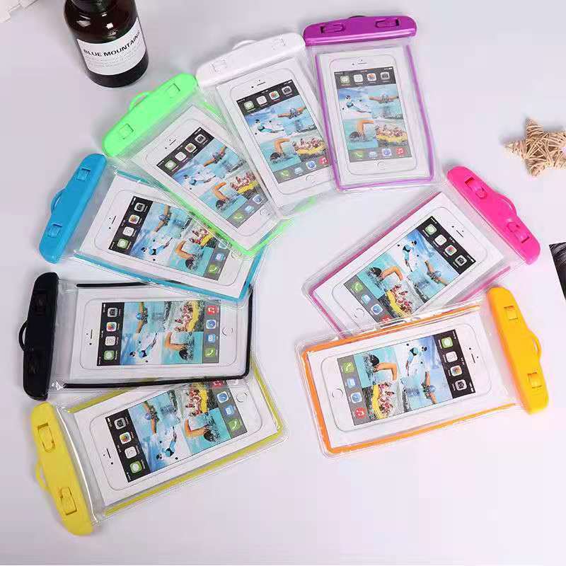 Picture of Spot fluorescent pvc transparent mobile phone waterproof bag swimming drifting diving mobile phone waterproof protective case Wholesale
