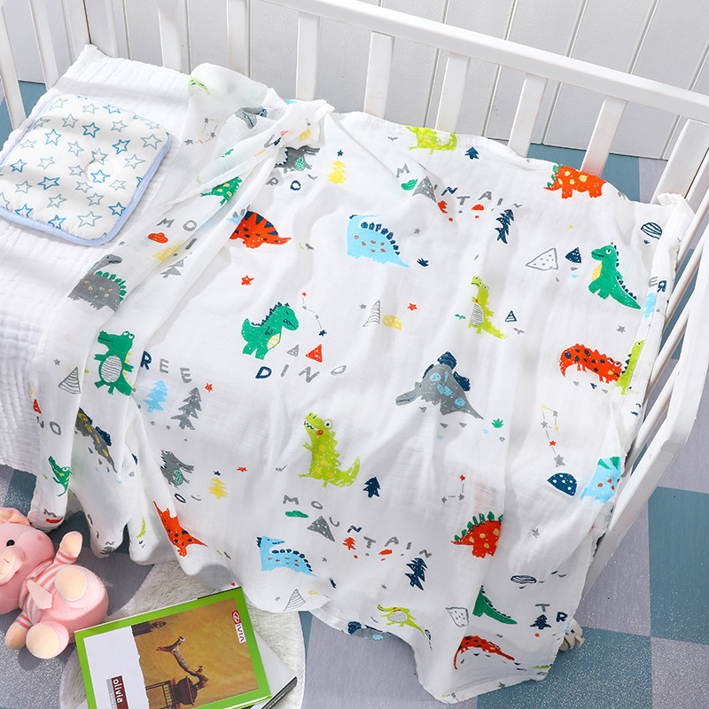 Picture of Double-Layer Bamboo Cotton Summer Gauze Quilt Baby Newborn Bath Towel Blanket Muslin Gauze Wrap