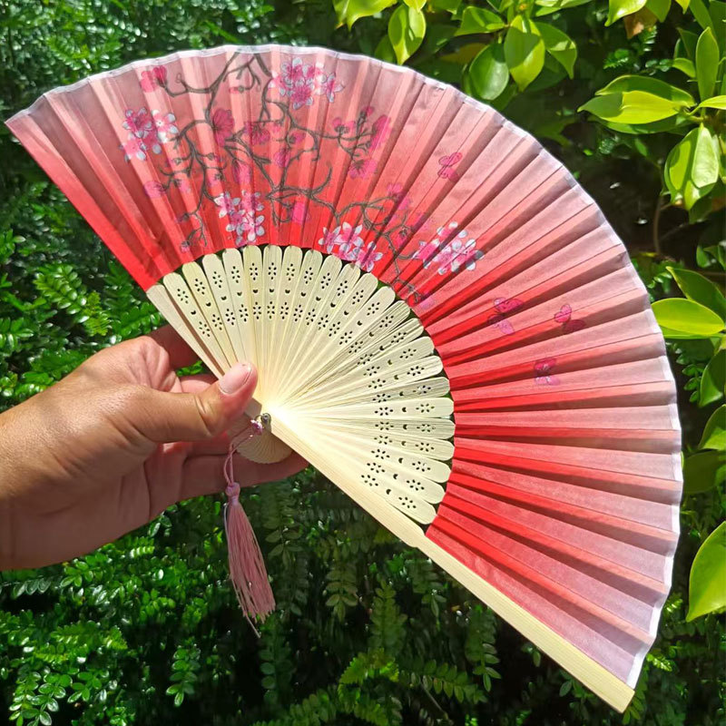 Picture of Folding Fan Bamboo Ancient Fan Student Girl Chinese Style Small Fan Scenic Spot Export Wholesale Retail Gift Decorative Fan