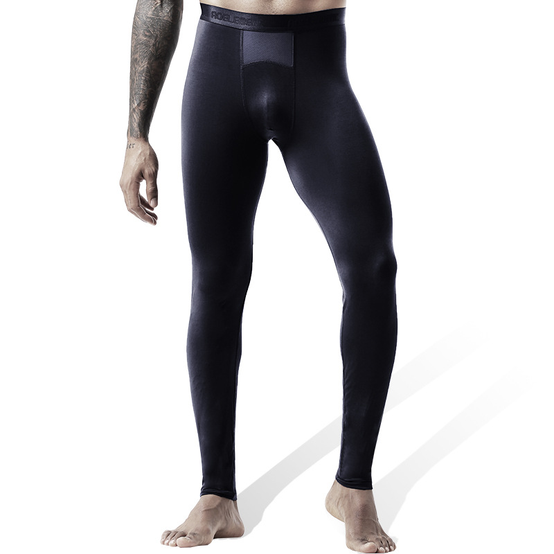 Picture of Autumn and winter thin men's long johns basic one-piece ice silk mesh sweat-wicking warm pants slim-fit honeycomb breathable leggings