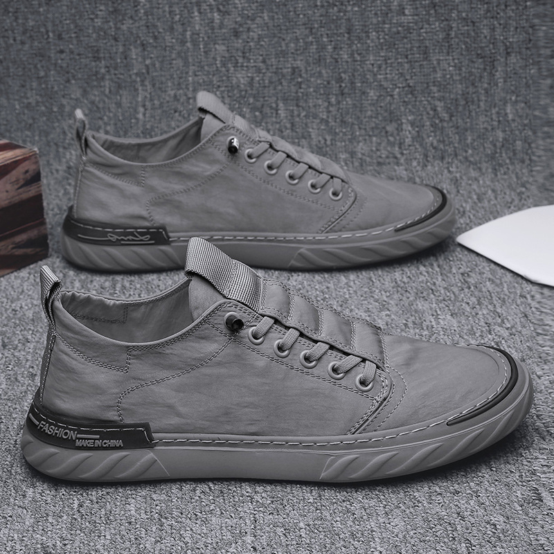 Picture of 2025 Spring New Lace-Up Sneakers Korean Style Student Trendy Shoes Umbrella Cloth Low-Top Sports Shoes Fashion Casual Men's Shoes