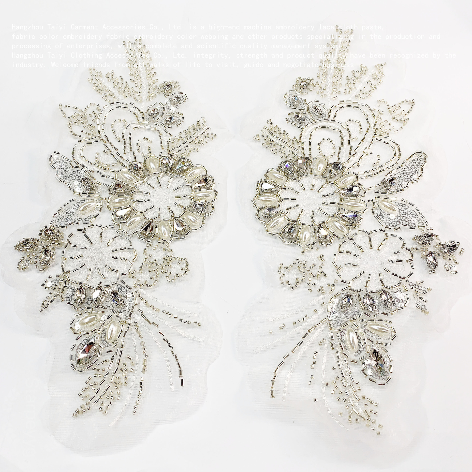 Heavy Mesh Embroidery Handmade Beaded Crystal Collar Collar Flower Wedding Dress Hair Accessories Decorative DIY Accessories