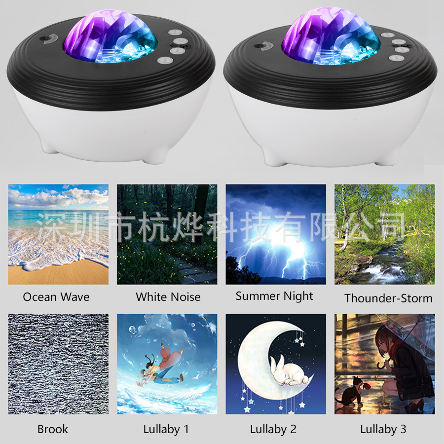 Picture of Graffiti Smart Voice Control Northern Lights Projection Lamp RGB White Noise Bluetooth Music Laser Star Projector
