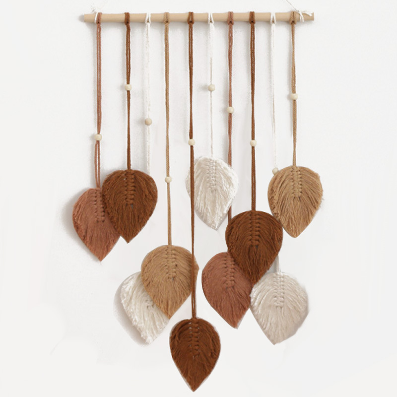 Picture of Cross-border new five-color ten-leaf hand-woven wall hanging leaf tapestry home wall decoration wall decoration
