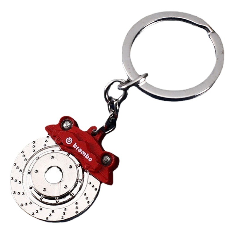 Gift Brake Disc Wheel Hub Caliper Metal Keychain Car Modification Disc Brake Waist-Hanging Key Ring Chain Holiday Gift