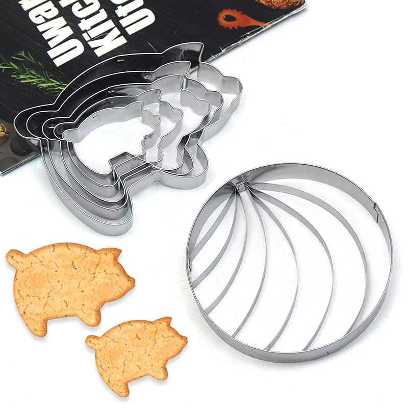 Cookie Mold Concha Cutter Mexican 4.1 Inch Bread Mold 5 Piece Set Piglet Cookie Mold