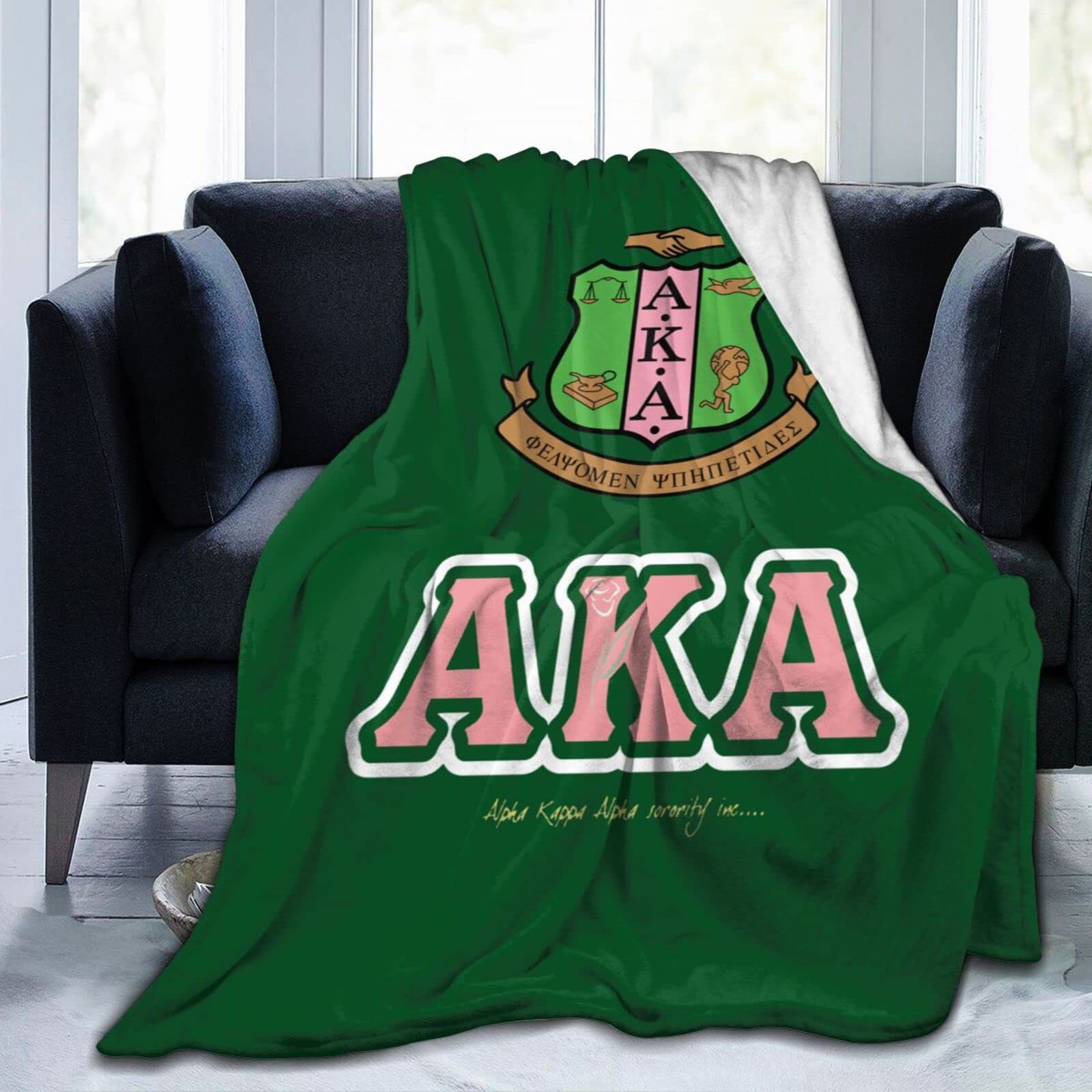 Picture of Cross Border AKA Girl Blanket Sorority Gift Soft Flannel Blanket Sisterhood Blanket for Women