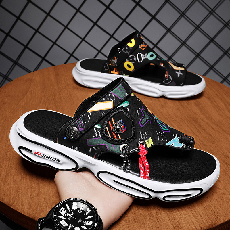 Men's Shoes Sandals Beach Shoes 2024 New Summer Cool Casual Versatile Open-Toe Men's Sandals Live Broadcast Hot Style