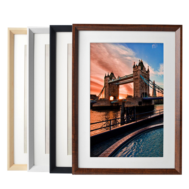 Picture of Wooden Three-Dimensional Wall-Mounted Large Photo Frame A4 Manufacturer Wholesale 4-Open Eight-Open Art Student Mounting Self-Mounted Large-Size Picture Frame