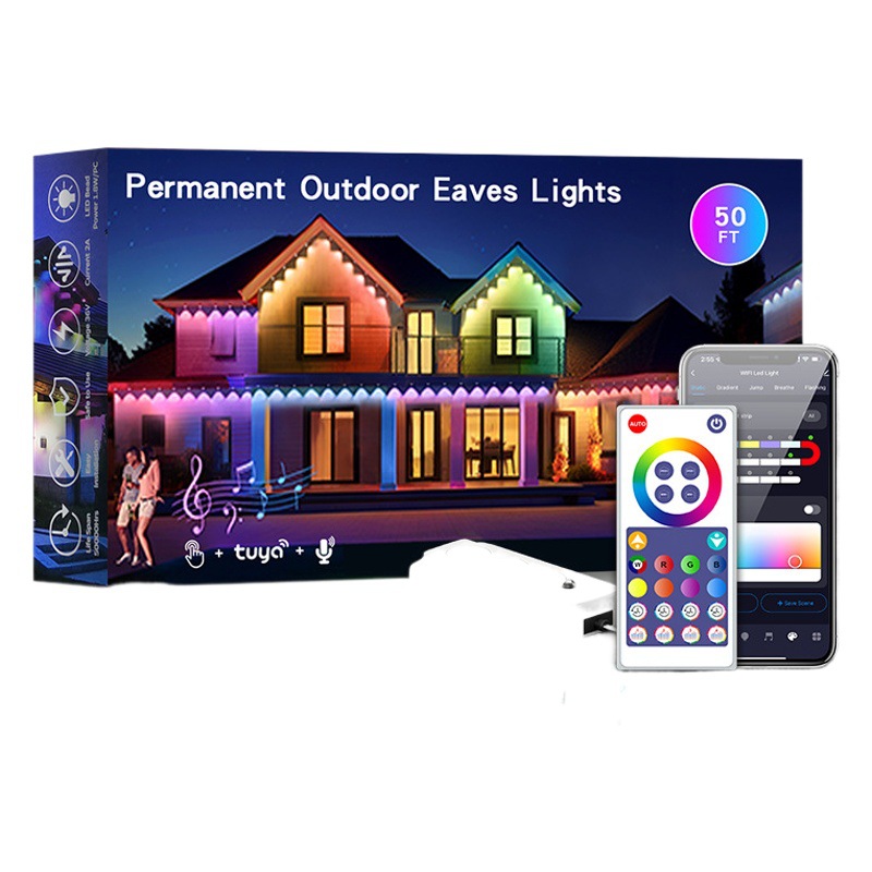 Outdoor eaves light LED intelligent waterproof eaves light cross-border eaves light RGB graffiti WIFI Magic Color APP control