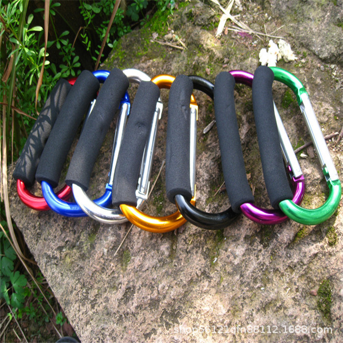 Picture of Giant D-shaped mountaineering buckle aluminum alloy quick hanging key chain key ring D-shaped hook oversized D-shaped buckle